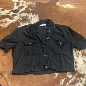 AE Don’t Ask Why Button Crop Top